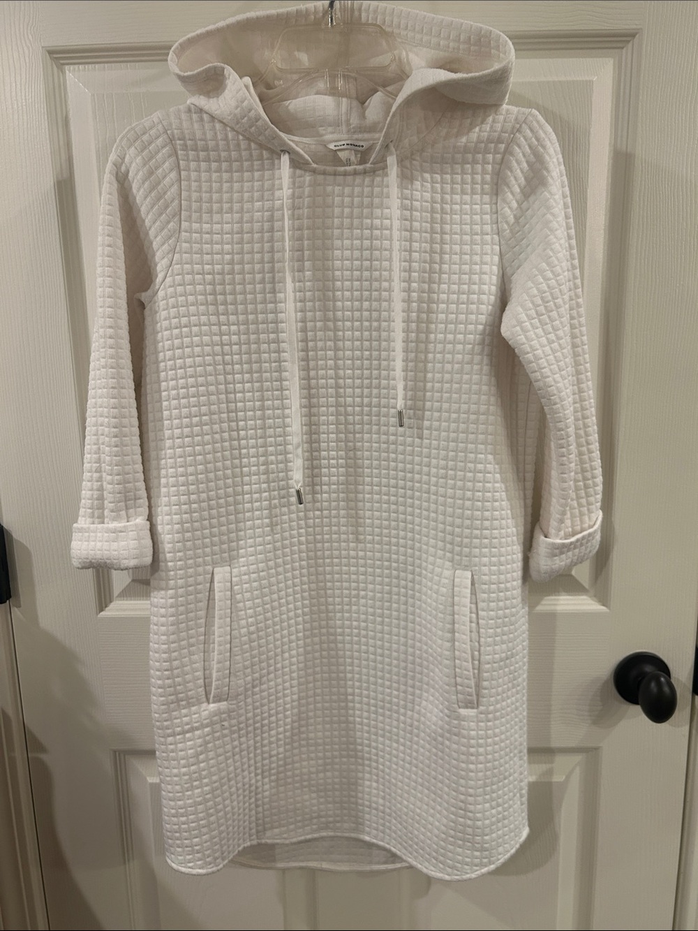 Club Monaco size 00 White Quilted Hoodie Dress robe nightgown
